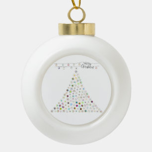 Farbenfrohe Schneeflocke Frohe Weihnachtsbaum Keramik Kugel-Ornament