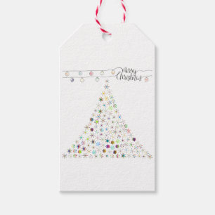 Farbenfrohe Schneeflocke Frohe Weihnachtsbaum Part Geschenkanhänger