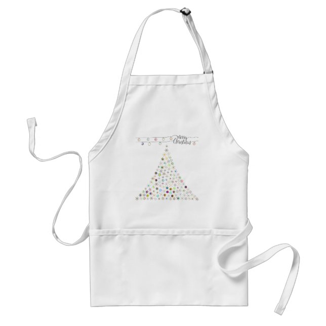 Farbenfrohe Schneeflocke Frohe Weihnachtsbaum Schürze (Vorne)