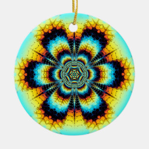 Farbenfrohe Schneeflocke Keramik Ornament