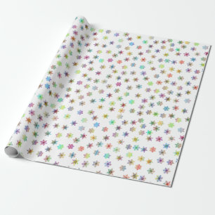 Farbenfrohe Schneeflocken Geschenkpapier