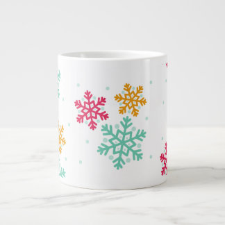 Farbenfrohe Schneeflocken Jumbo-Tasse