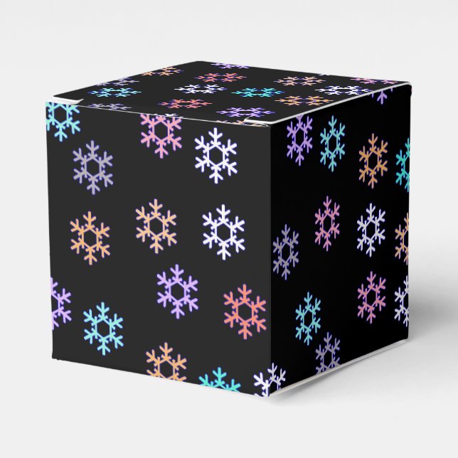 Farbenfrohe Schneeflocken Muster Geschenk Gefallen Geschenkschachtel (Vorderseite)