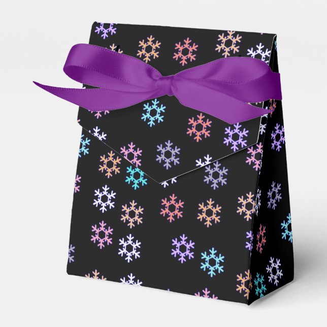 Farbenfrohe Schneeflocken Muster Geschenk Gefallen Geschenkschachtel (Vorderseite)