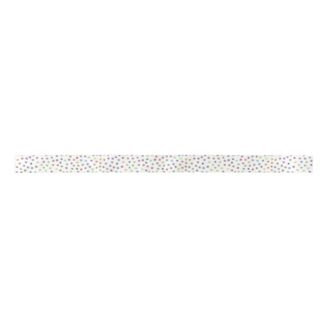 Farbenfrohe Schneeflocken Satinband (Vorderseite)