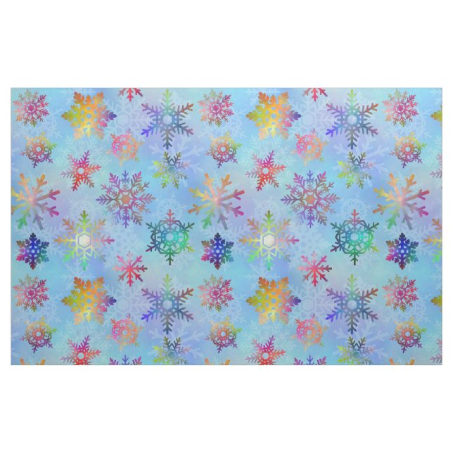 Farbenfrohe Schneeflocken Winterweihnachtsfest Hüb Stoff (Fat Quarter (45,7 x 55,9 cm))
