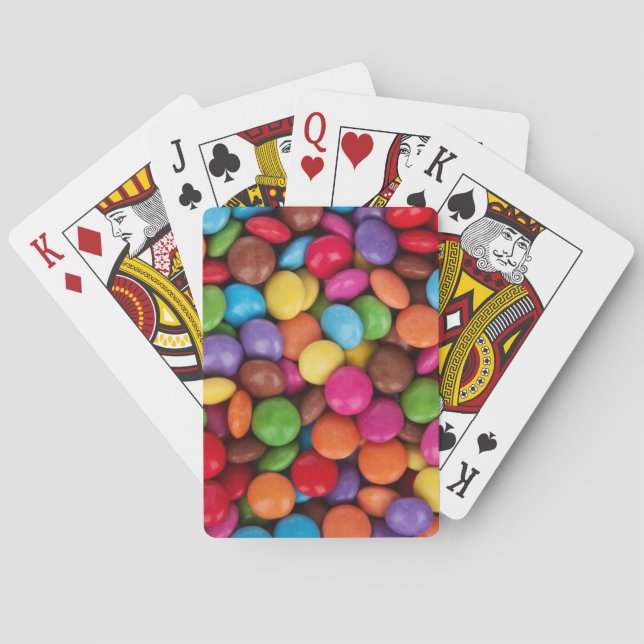 Farbenfrohe Schokoladenkanäle Spielkarten (Rückseite)