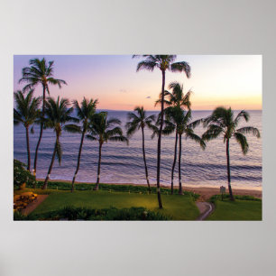 Farbenfrohe schöne Beach Resort Green Palm Trees Poster