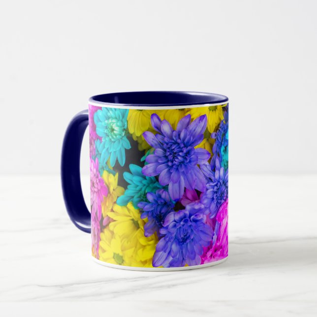 Farbenfrohe schöne Blume Tasse (Vorderseite Links)