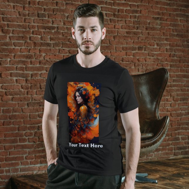 Farbenfrohe schöne Frau Black Ink Flow T - Shirt (Von Creator hochgeladen)