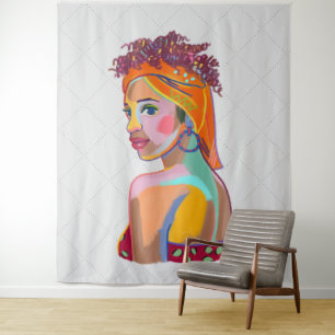 Farbenfrohe schöne Girl del Malcantone Wandteppich