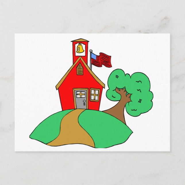 Farbenfrohe Schule Zeichnend Postkarte (Vorderseite)