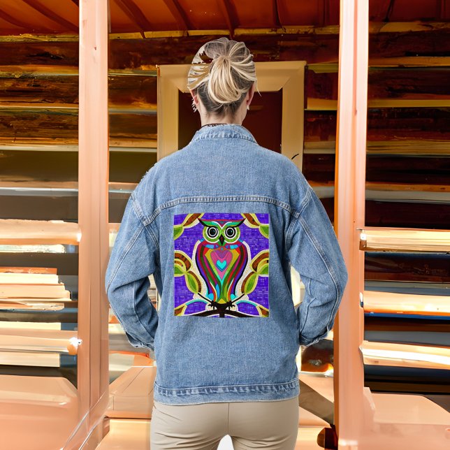 Farbenfrohe Schüssel Kunst Jeansjacke (Von Creator hochgeladen)
