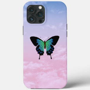 Farbenfrohe schwarz-blaue Schmetterling iPhone Geh Case-Mate iPhone Hülle