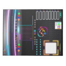 Farbenfrohe Schwarz-Office-Schule Großes Notepad