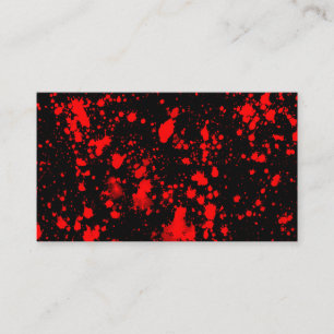 Farbenfrohe Schwarz Rot Paint Spritzer Künstleris Visitenkarte