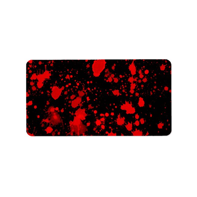 Farbenfrohe Schwarz Rot Paint Spritzer Künstlerisc Adressaufkleber (Vorne)