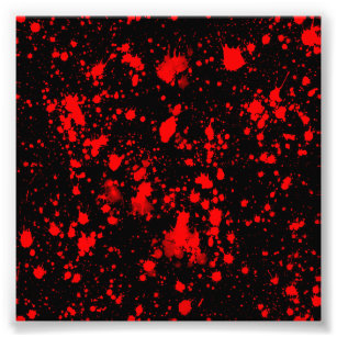 Farbenfrohe Schwarz Rot Paint Spritzer Künstlerisc Fotodruck