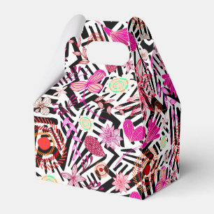 Farbenfrohe, Schwarz-weiße Blume-Muster Geschenkschachtel