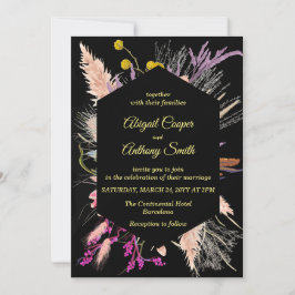 Farbenfrohe schwarze Hintergrundfarbe geometrische Einladung