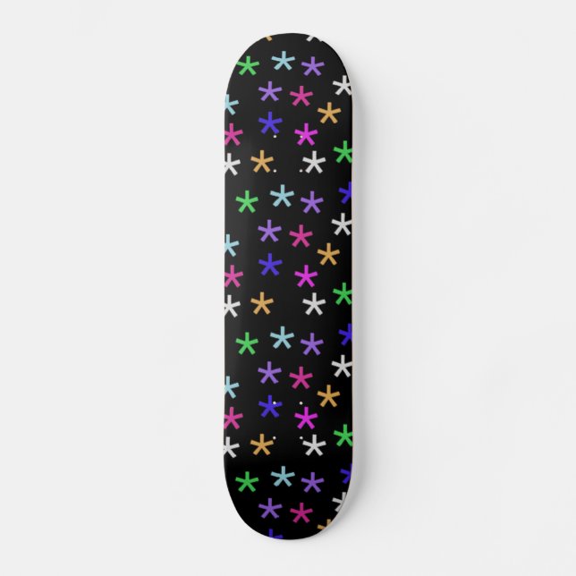 Farbenfrohe Schwarze Jacke Skateboard (Vorderseite)