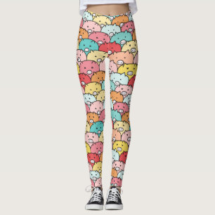 Farbenfrohe Schweine Funny und Niedliches Muster Leggings