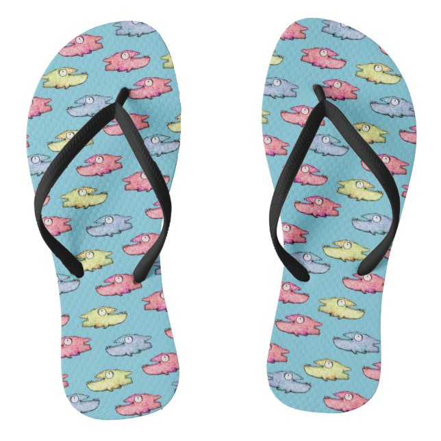 Farbenfrohe Schwimmfische Flip Flops (Fußbett)