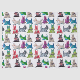 Farbenfrohe Scotties Seidenpapier