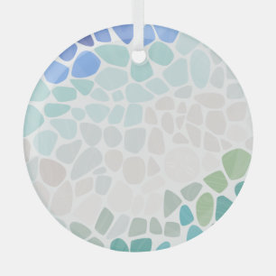 Farbenfrohe Sea Glass Circle Ornament