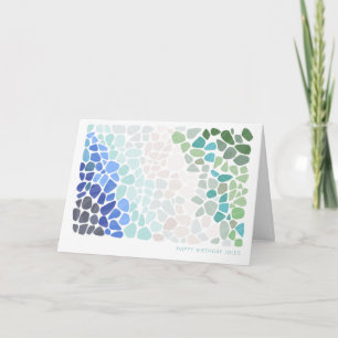 Farbenfrohe Sea Glass Happy Birthday Card Karte