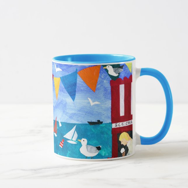 Farbenfrohe "Seaside"-Tasse Tasse (Rechts)