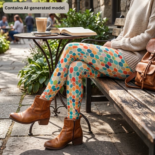 Farbenfrohe Sechseck-Mosaik-Leggings Leggings (Von Creator hochgeladen)