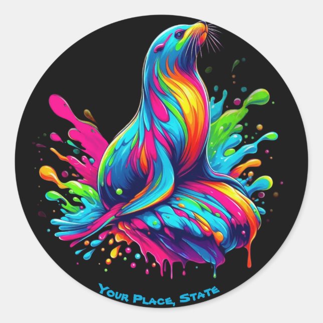 Farbenfrohe Seelenspalte Runder Aufkleber (Vorderseite)