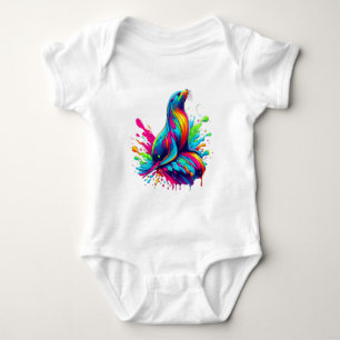 Farbenfrohe Seelöwe Baby Strampler