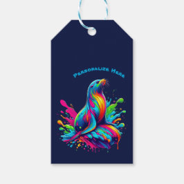 Farbenfrohe Seelöwe Geschenkanhänger