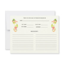 Farbenfrohe Seepferd Ozean Familien Rezeptionskart