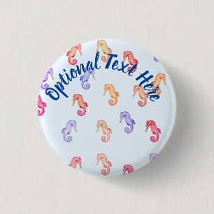 Farbenfrohe Seepferde Muster Button