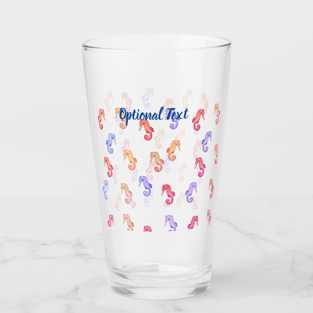 Farbenfrohe Seepferde Muster Glas (Vorderseite)