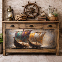 Farbenfrohe Segel Decoupage