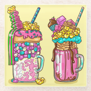 Farbenfrohe Shakes Glasuntersetzer