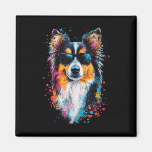 Farbenfrohe Shetland Sheepdog Gesicht Niedlicher W Magnet