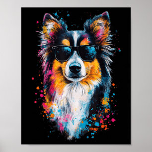 Farbenfrohe Shetland Sheepdog Gesicht Niedlicher W Poster