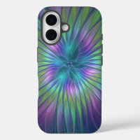 Farbenfrohe Shiny Fantasy Blume Abstraktes Fraktal
