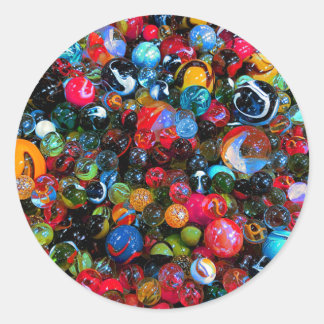 Farbenfrohe Shiny-Glass-Marmor Runder Aufkleber