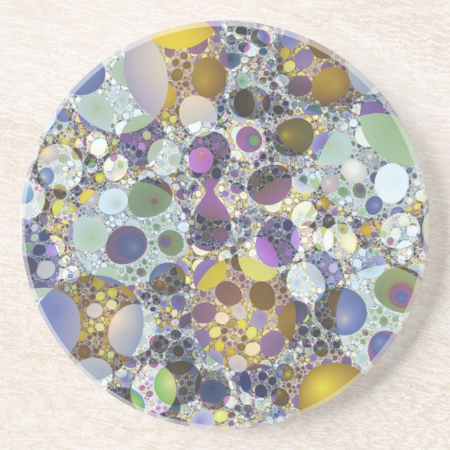 Farbenfrohe Shiny Stones Terrazzo Getränkeuntersetzer (Vorne)
