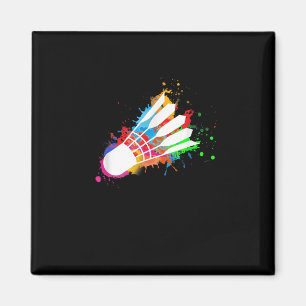 Farbenfrohe Shuttle Badminton Magnet