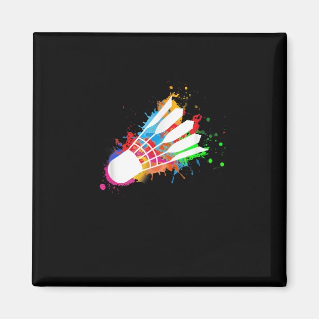 Farbenfrohe Shuttle Badminton Magnet (Vorne)