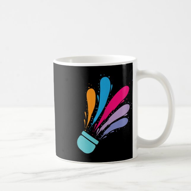 Farbenfrohe Shuttle Badminton Sport Kaffeetasse (Rechts)