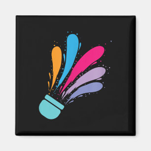 Farbenfrohe Shuttle Badminton Sport Magnet