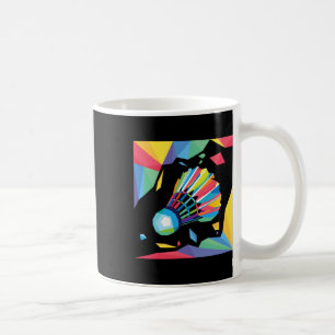Farbenfrohe Shuttle - Birdie Badminton Player Spor Kaffeetasse